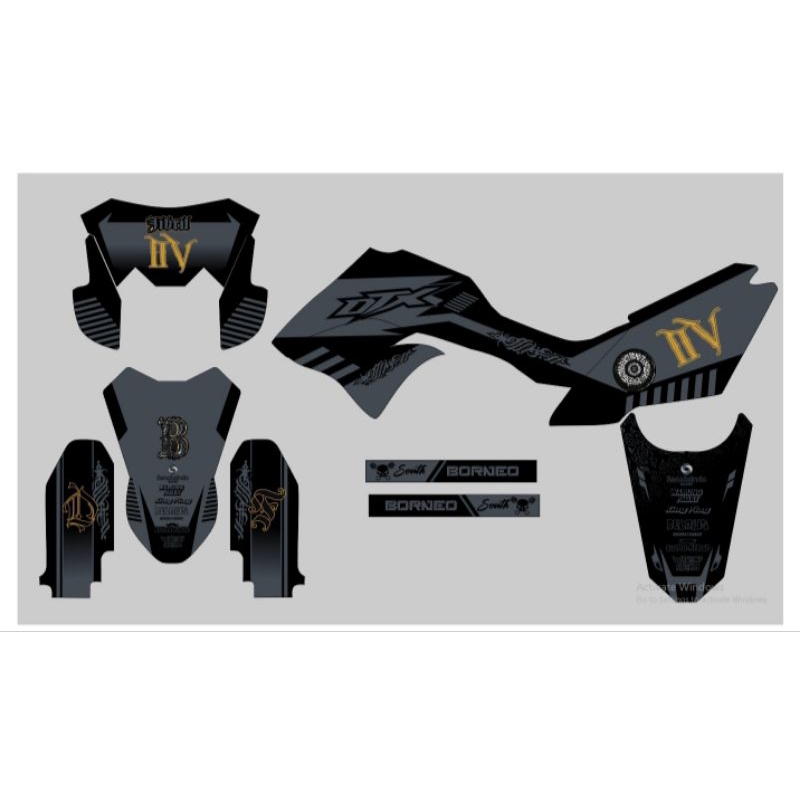 Stiker decal klx d tracker old full bisa request nama no logo gambar