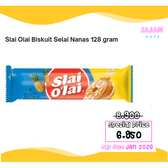 

Slai Olai Biskuit Selai Nanas 128 gram