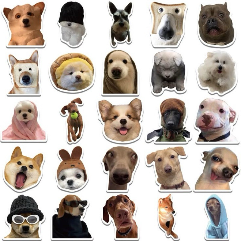 

50 PCS Stiker Anjing Lucu free 7 random stiker laptop anti luntur