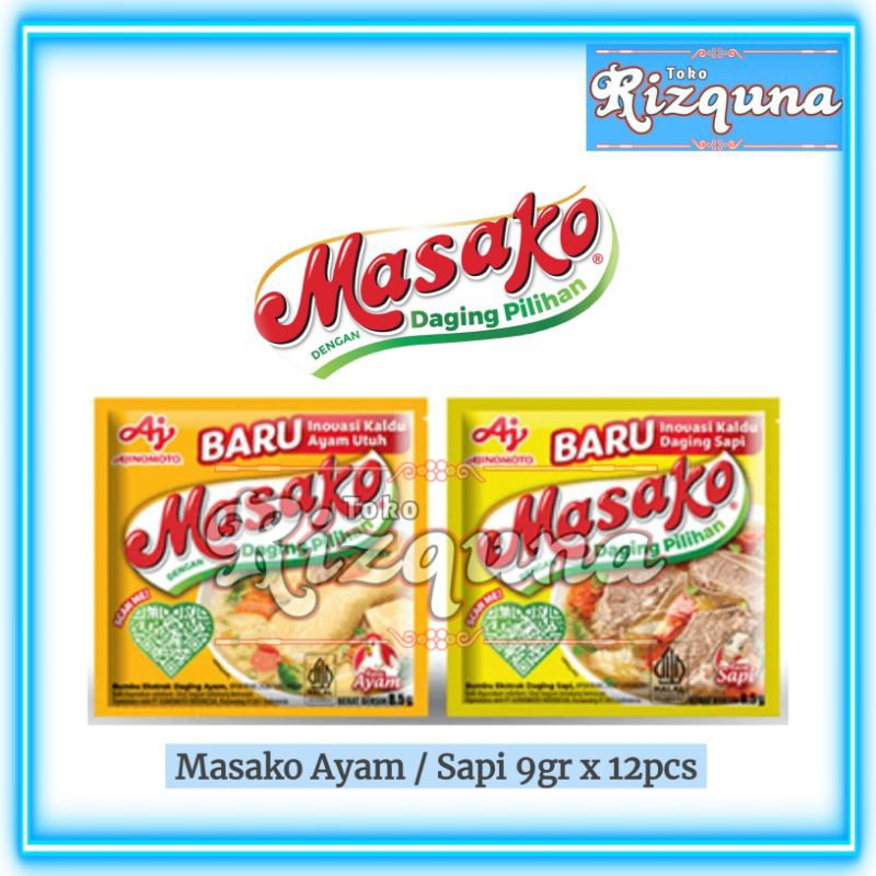 

Masako ayam / sapi sachet 11gr | Harga untuk 1rcg (12pcs)