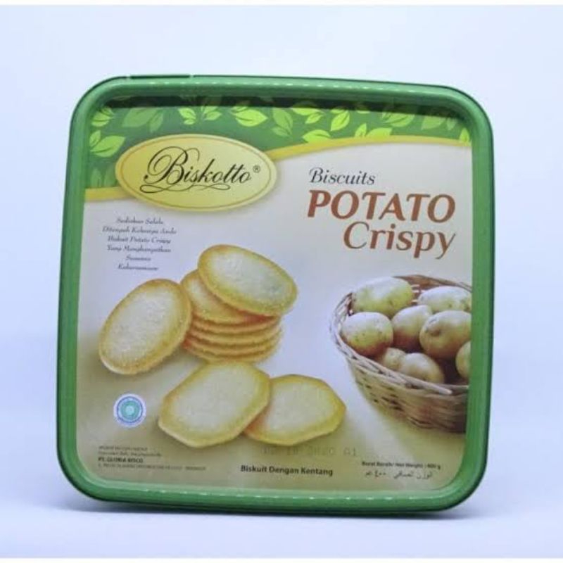 

Biskotto Potato Crispy 400gr Kaleng & Box Plastik [ 1 Karton 6 Box ]