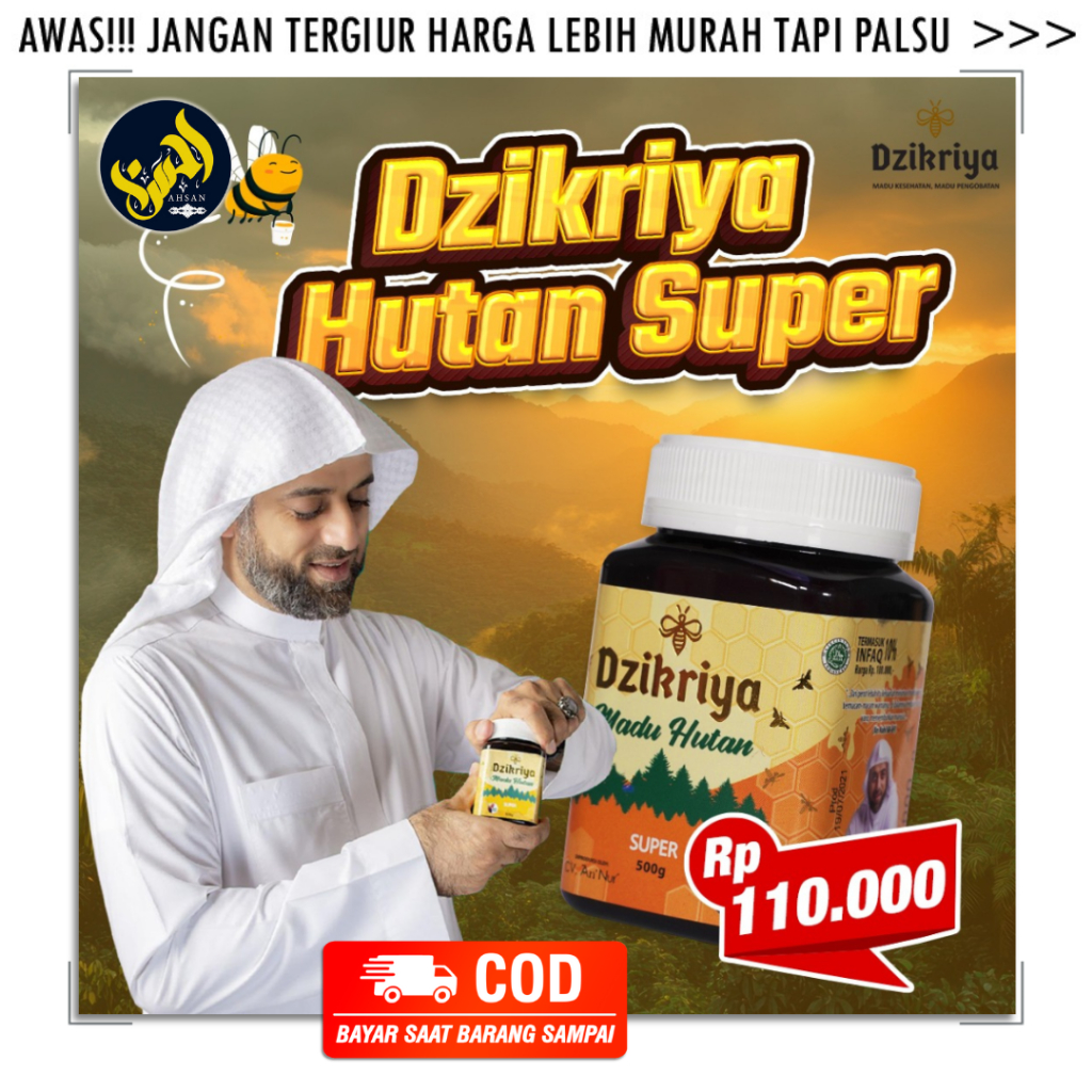 

Dzikriya Madu Hutan Super Manis 500g - Honey Murni Asli 100% Multiflora Odeng