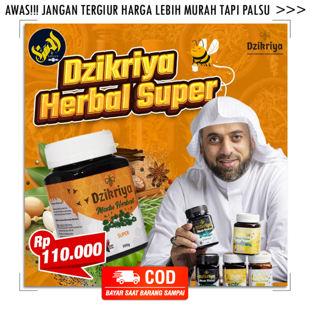 

Dzikriya Madu Herbal Super Manis 500g - Honey Murni Asli 100%