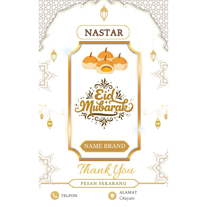 

STIKER KUE KERING NASTAR CUSTOM NAMA 6x9.5 ISI 20BIJI