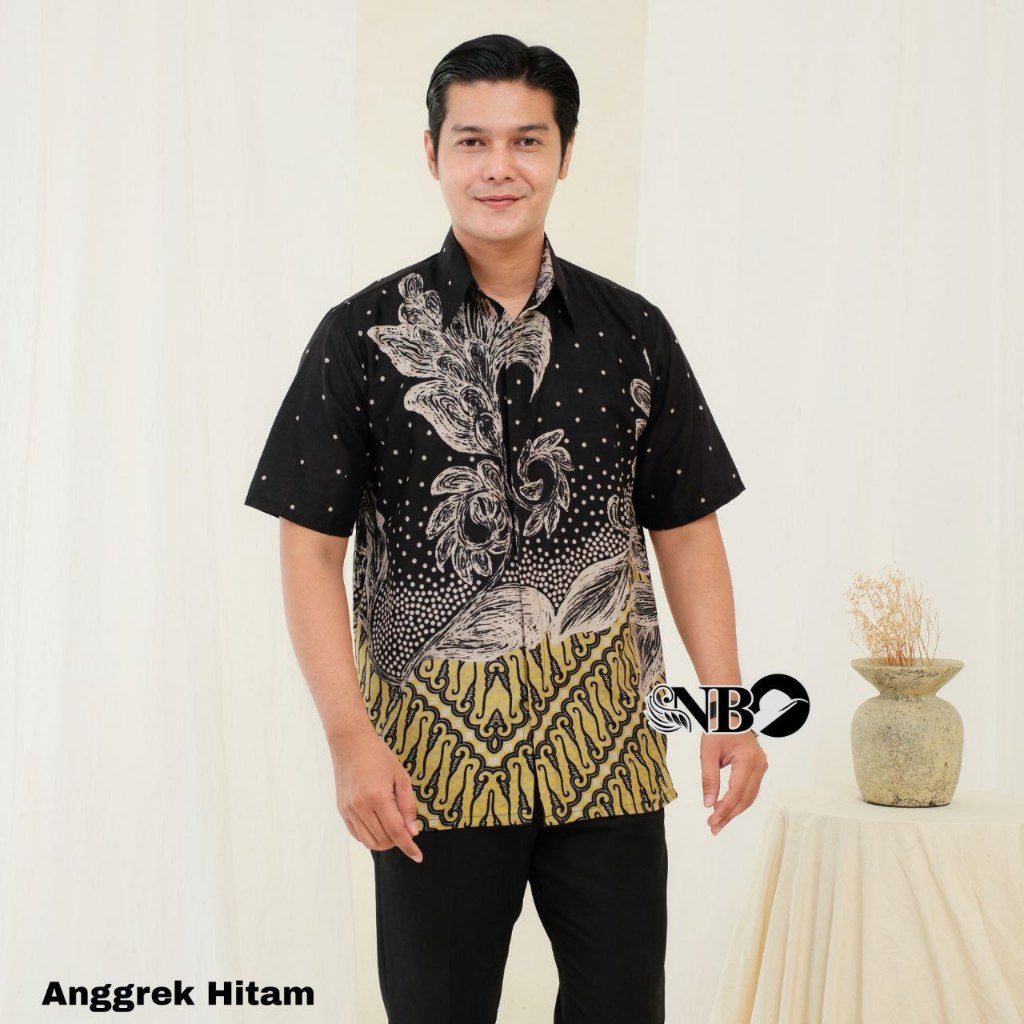 BATIK PEKALONGAN 88 - Hem Batik Bahan Katun Prima Atasan Kemeja Lengan Pendek Outfit Kondangan Pria