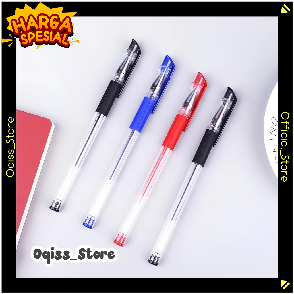 

OQISS Pena Gel / Pulpen Gel 0,5 MIMI Hitam Biru Merah