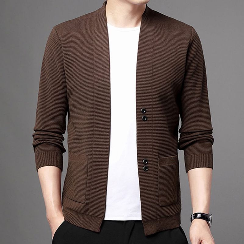 Cardigan Rajut Pria Casual Lengan Panjang Cotton Rajut Halus Premium Cardigan Sweater - Baju Rajut P