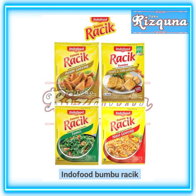 

Indofood bumbu racik sachet 20gr | harga per 5pcs / 1rcg