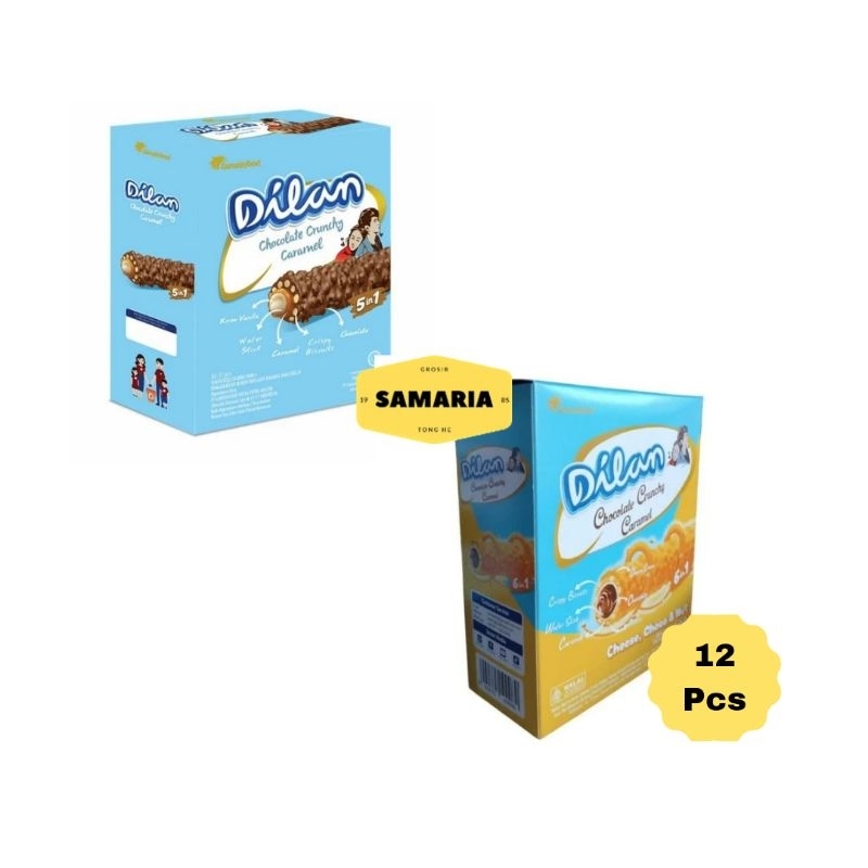 

1 Pak Dilan Chocolate Crunchy Caramel 5 in 1 Kemasan Box 25 Gram (Isi 12 Pcs)