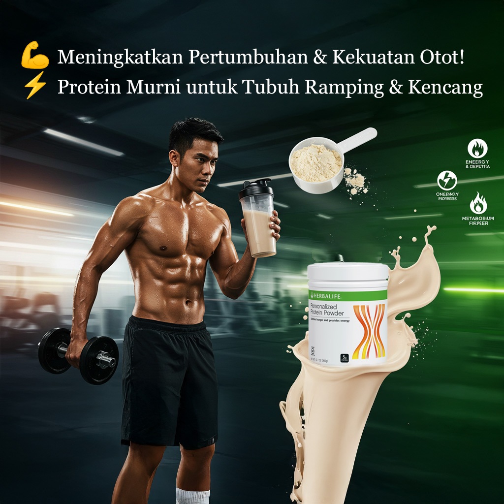 Herbalife Personalized Protein 360g - Protein Rendah Lemak untuk Diet. no added sugar supports lean 