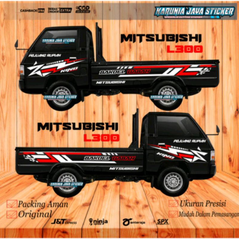 Termurah stiker mobil Mitsubishi pick up L300 pejuang rupiah bisa riques tulisan