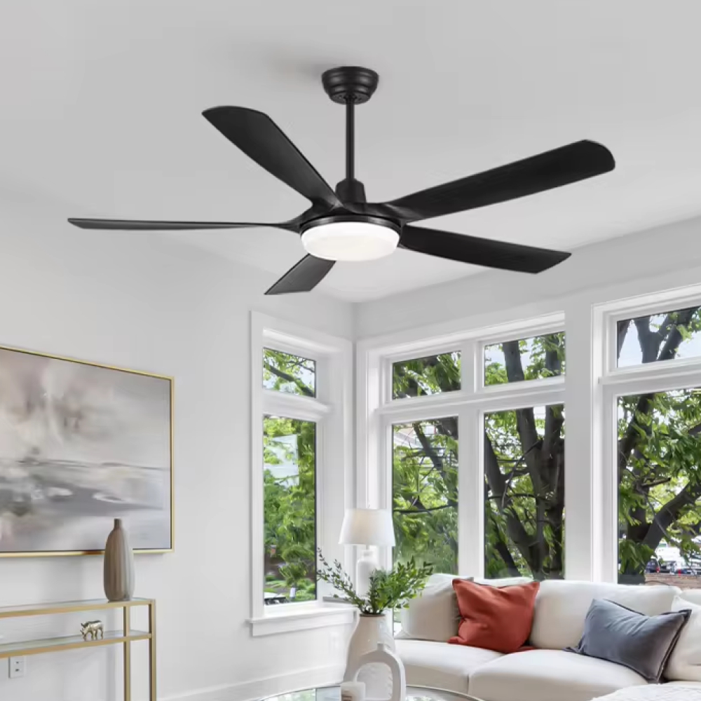 lampu kipas angin gantung plafon remote Kipas Angin Gantung Lampu LED 3warna with Remote 52 Inch