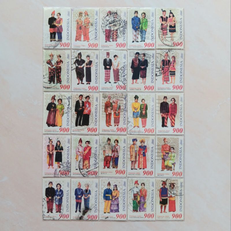 

(AB) Perangko Indonesia 2000 Pakaian Adat Set 25 pcs Used