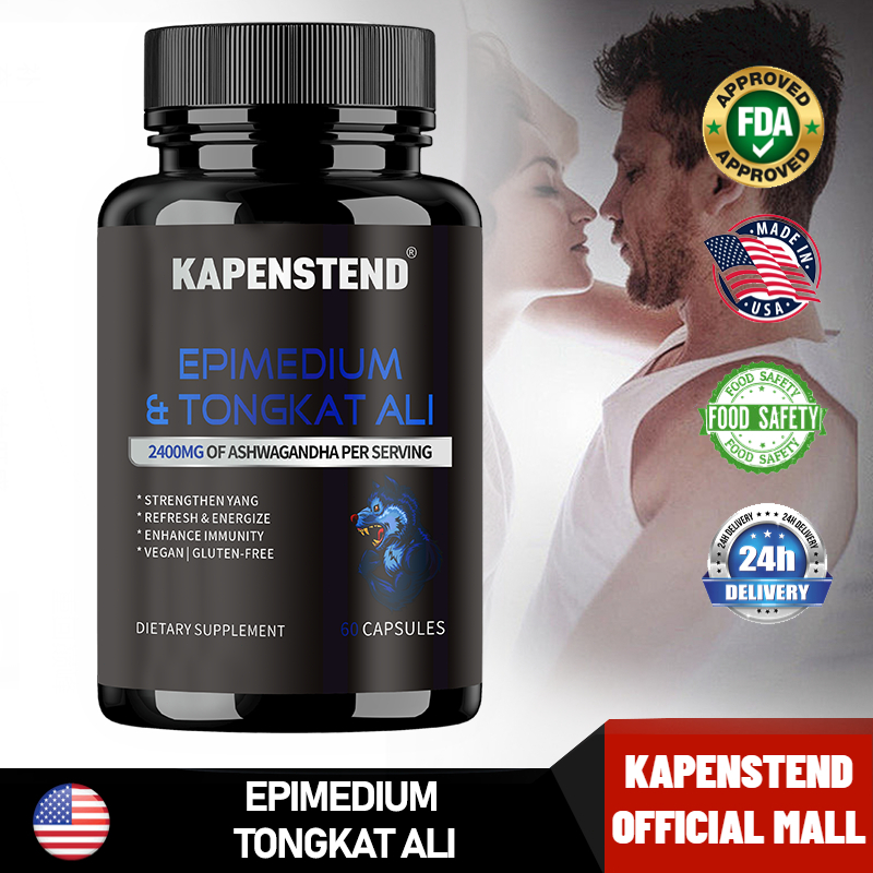 KAPENSTEND Horny Goat Weed + Tongkat Ali - Meningkatkan Energi & Vitalitas, 250mg Horny Goat Weed & 