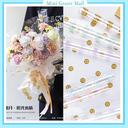 

Flower wrapping emoji cellophane waterproof kertas buket bunga flower wrap KB64