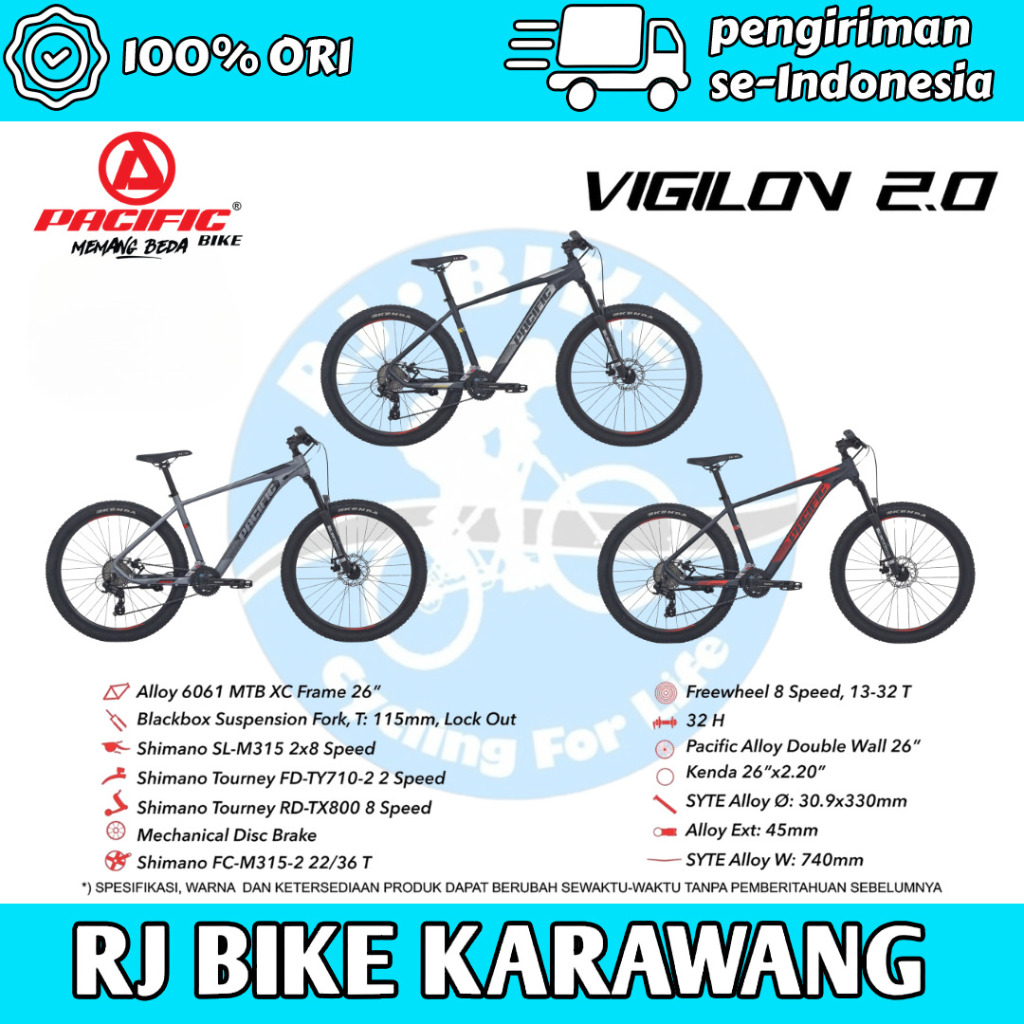 SEPEDA GUNUNG MTB PACIFIC VIGILON 2.0 26 INCH
