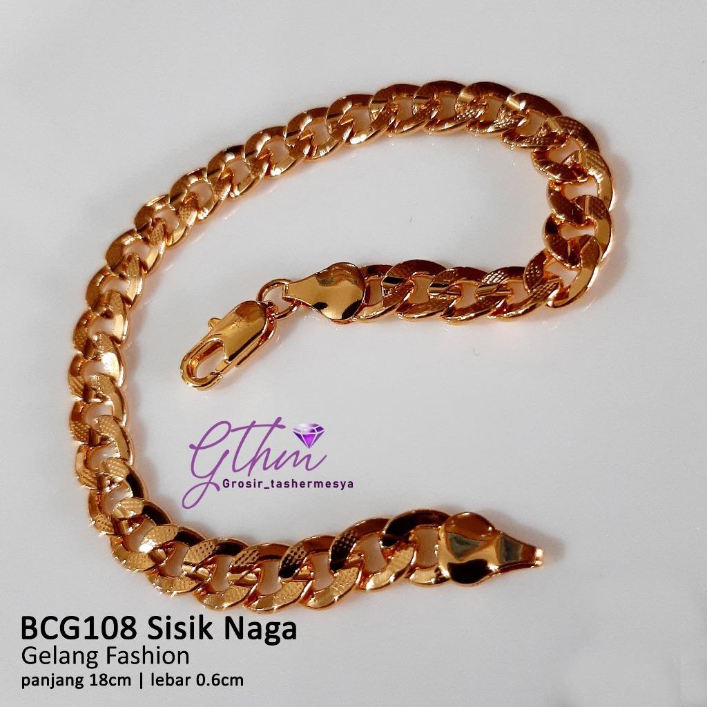 gelang tangan cewek cowok simple sisik naga bcg108 xuping jual titanium anti karat