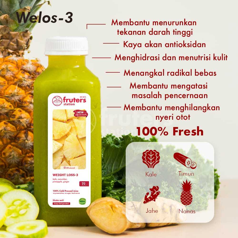 

[WELOS-3] Cold Pressed Juice 100% Murni (Jus Sehat / Detox ) Weight Loss - Fruters Station