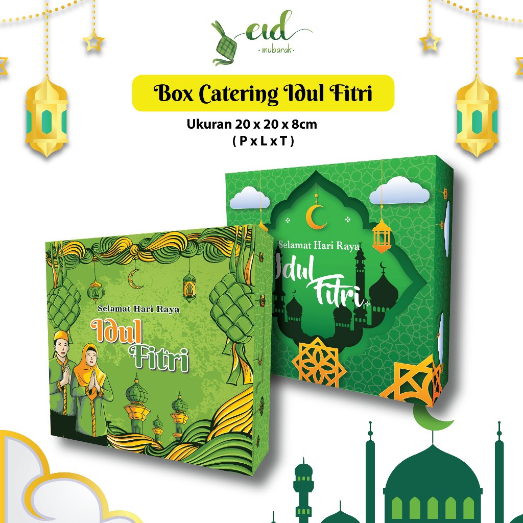 Box Catering LEBARAN - Dus Katering IDUL FITRI - 20x20x7,5cm