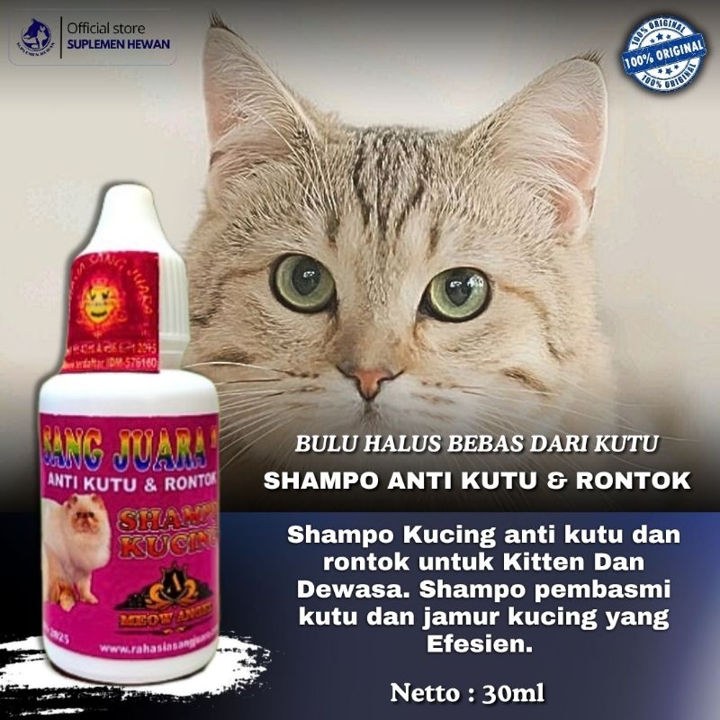 Shampo Anti Kutu Dan Rontok Kucing 30ml - Pembasmi Kutu Dan Jamur Kucing Efektif