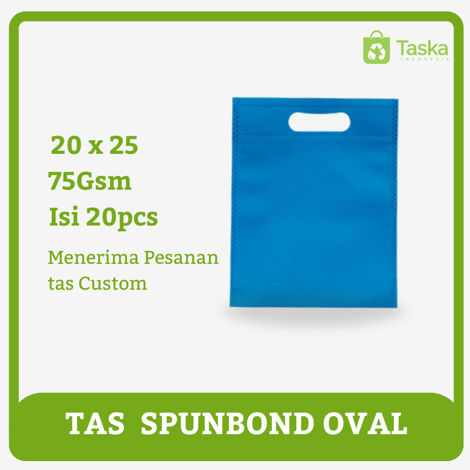 

Taska - Tas Spunbond Oval 20x25 Tas Warna Biru Pocari Gooodie Bag Spunbond Harga Kodian
