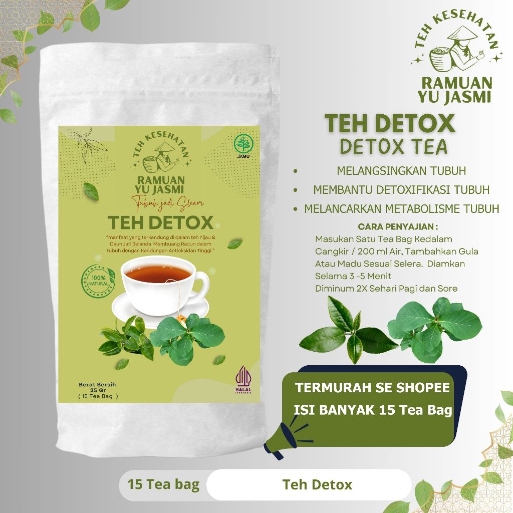 

Teh Herbal Ramuan Yu Jasmi Teh Diet Pelangsing Detox Penurun Berat Badan