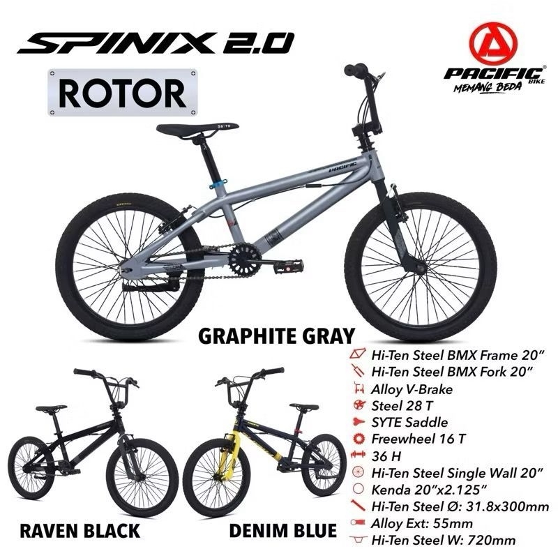 Sepeda BMX Ukuran 20 Pacific Spinix 1.0 / Sepeda Anak BMX Ukuran 20 Pacific Spinix 2.0 Rotor Murah B