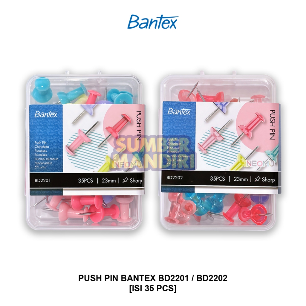 

Push Pin BANTEX Pastel Paku Pin Kertas [35 PCS] BD2201 BD2202