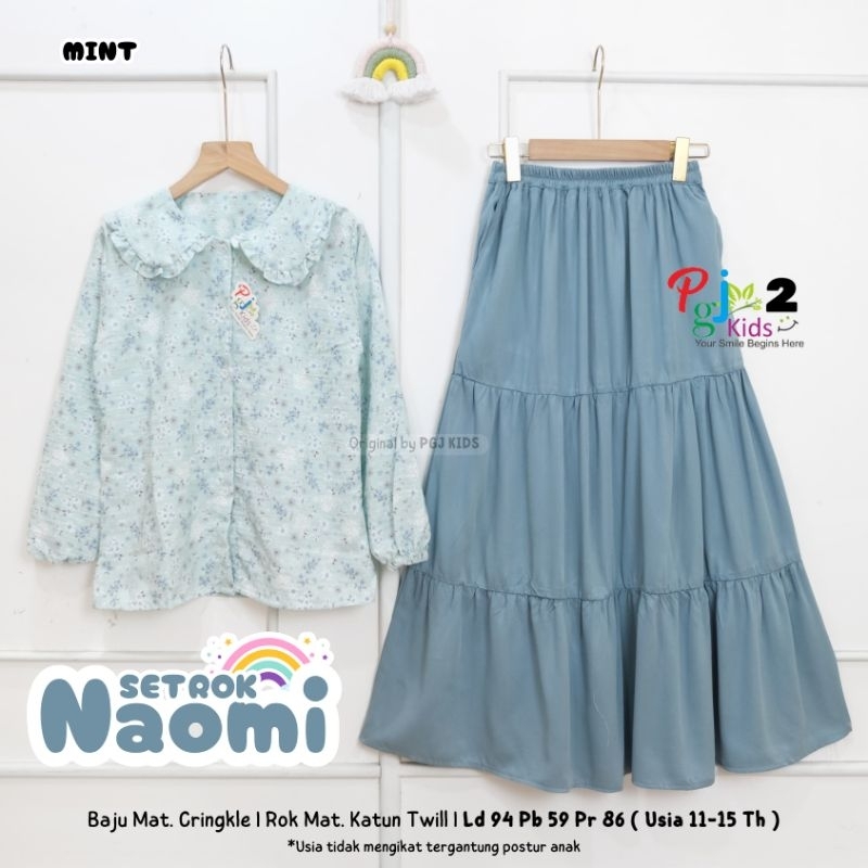 Setelan Rok Remaja • Blouse Set Rok Crinkle • Baju Muslim Remaja Cewek • Naomi Set By PGJ