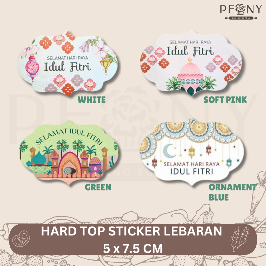 

(10 PCS) HARD TOP STICKER LEBARAN 5 x 7.5 CM / HAMPERS LEBARAN / PACKAGING LEBARAN