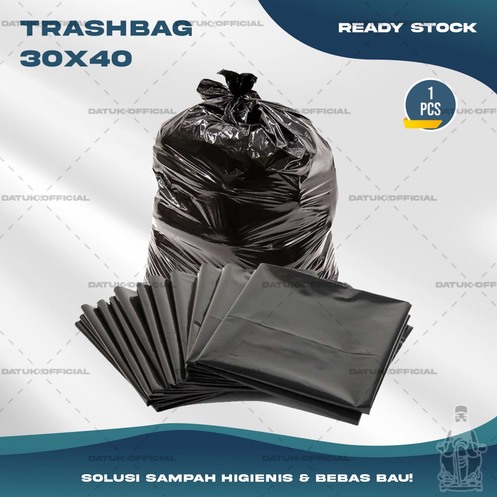 Plastik Sampah TRASH BAG Kantong Sampah Hitam Ukuran 30X40