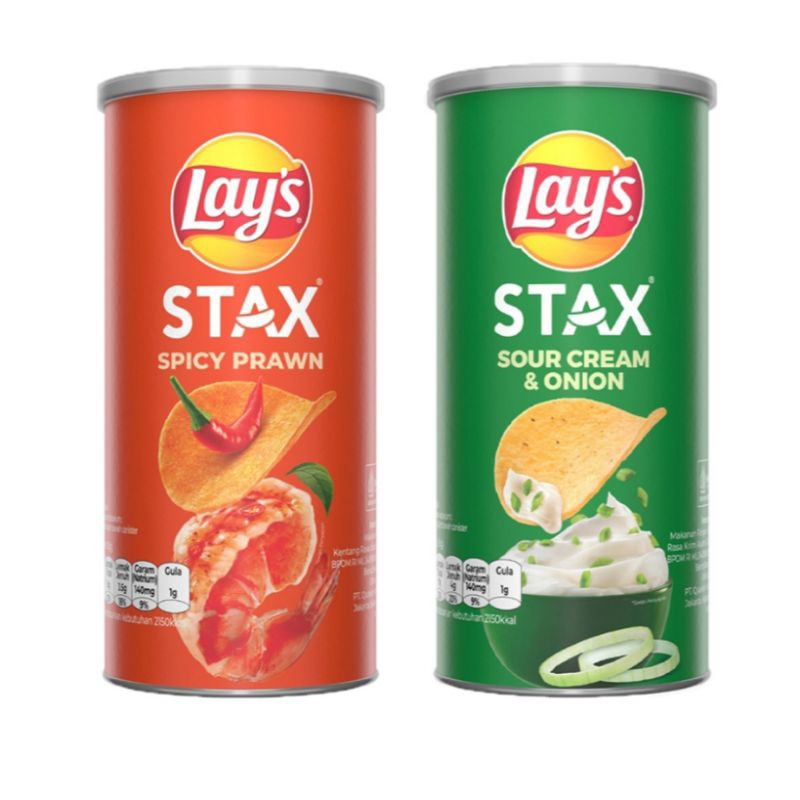 

Lay's Stax Keripik Kentang Rasa Udang Pedas sour cream onion