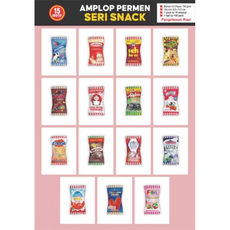 

amplop lebaran permen motif Snack isi 10pcs