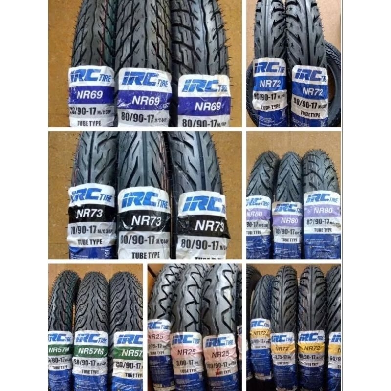 PAKET SEPASANG SATUAN BAN IRC TUBE TYPE (70/90+80/90 RING 17) NR73,NR57M,NR69,NR72,NR80 NR41M SP1 NR
