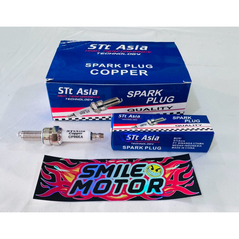 BUSI SPARK PLUG RACING STT ASIA CPR6EA REVO110 SUPRA X 125 HELM IN ADDRESS