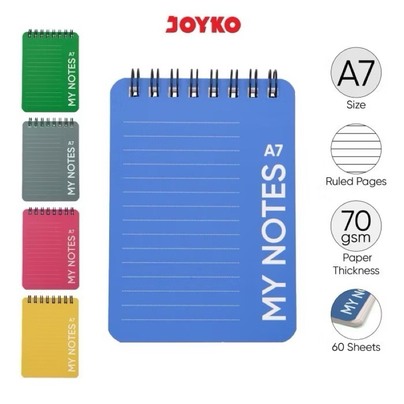 

Ruled Notebook NB-740 A7 Diary Agenda Buku Catatan Bergaris Joyko