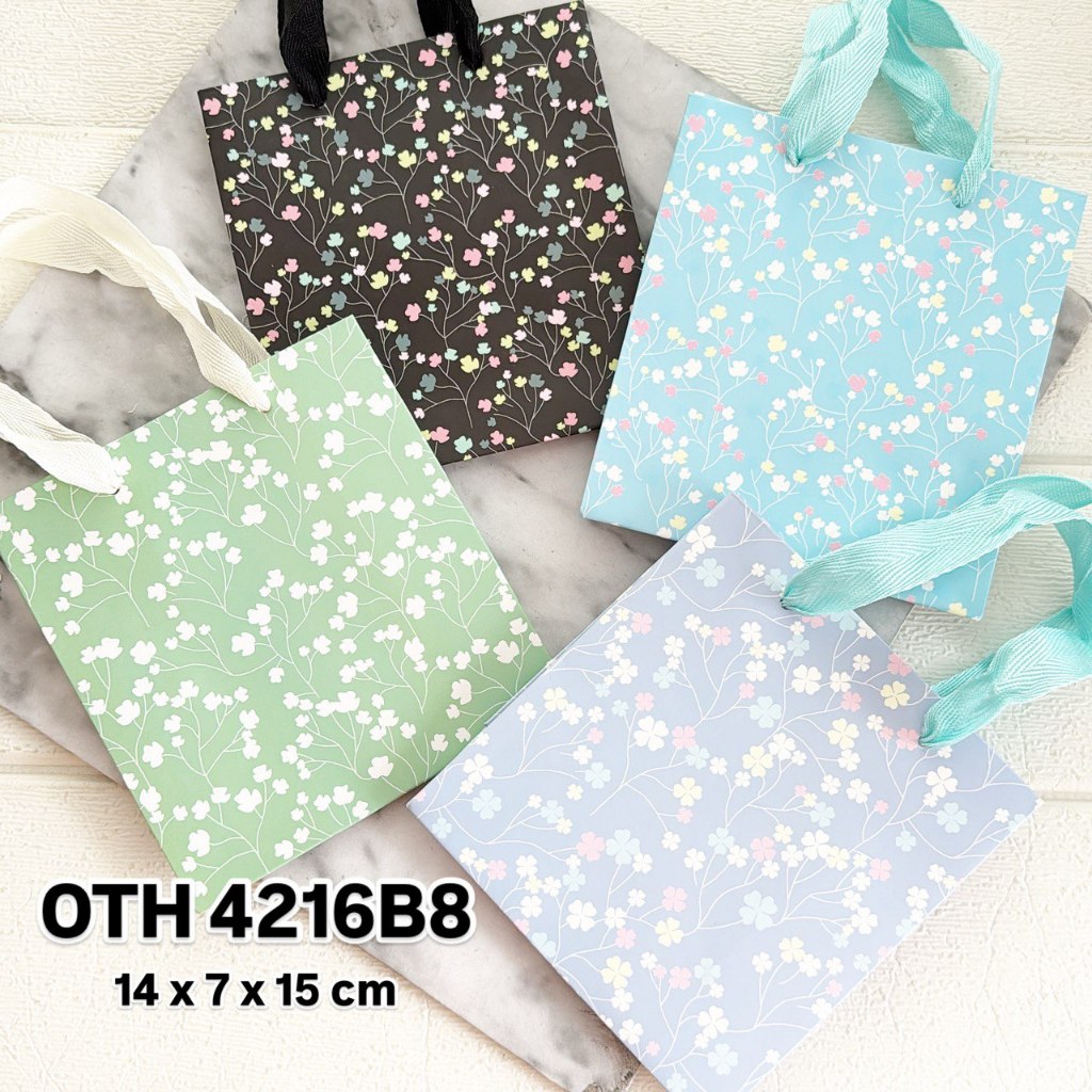 

OTH 4216B8 - ISI 12 PAPERBAG UK 14X7X15CM TALI PITA BERDIRI MTF MIX B8
