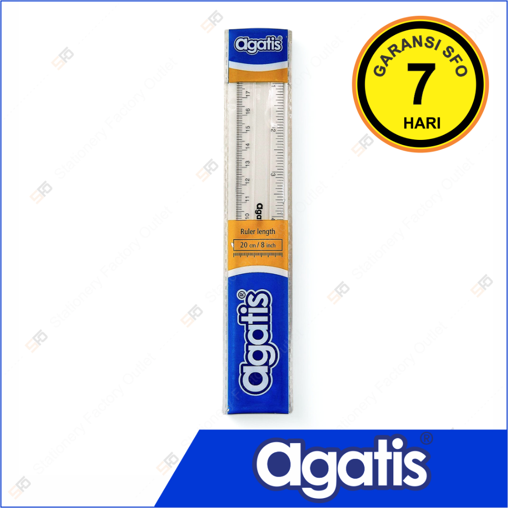 

Penggaris Agatis 20cm - Transparant Ruler