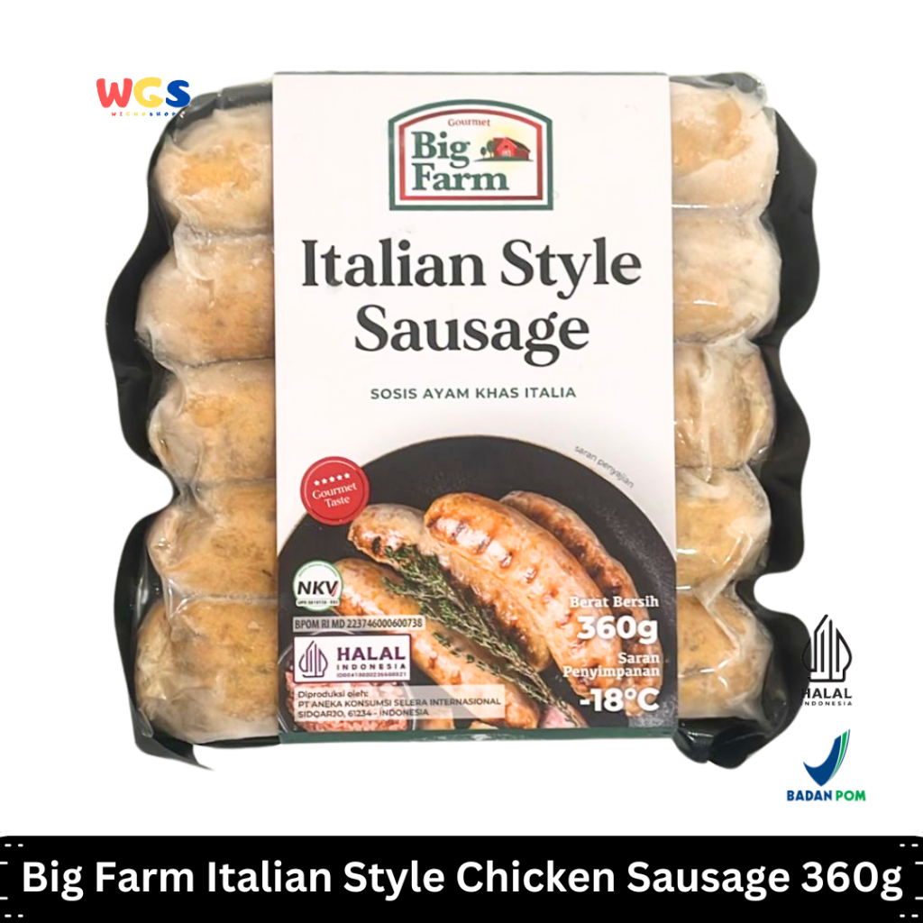 

Big Farm Italian Style Sausage 360g – Sosis Ayam Khas Italia dengan Rempah Aromatik, Gurih & Lezat