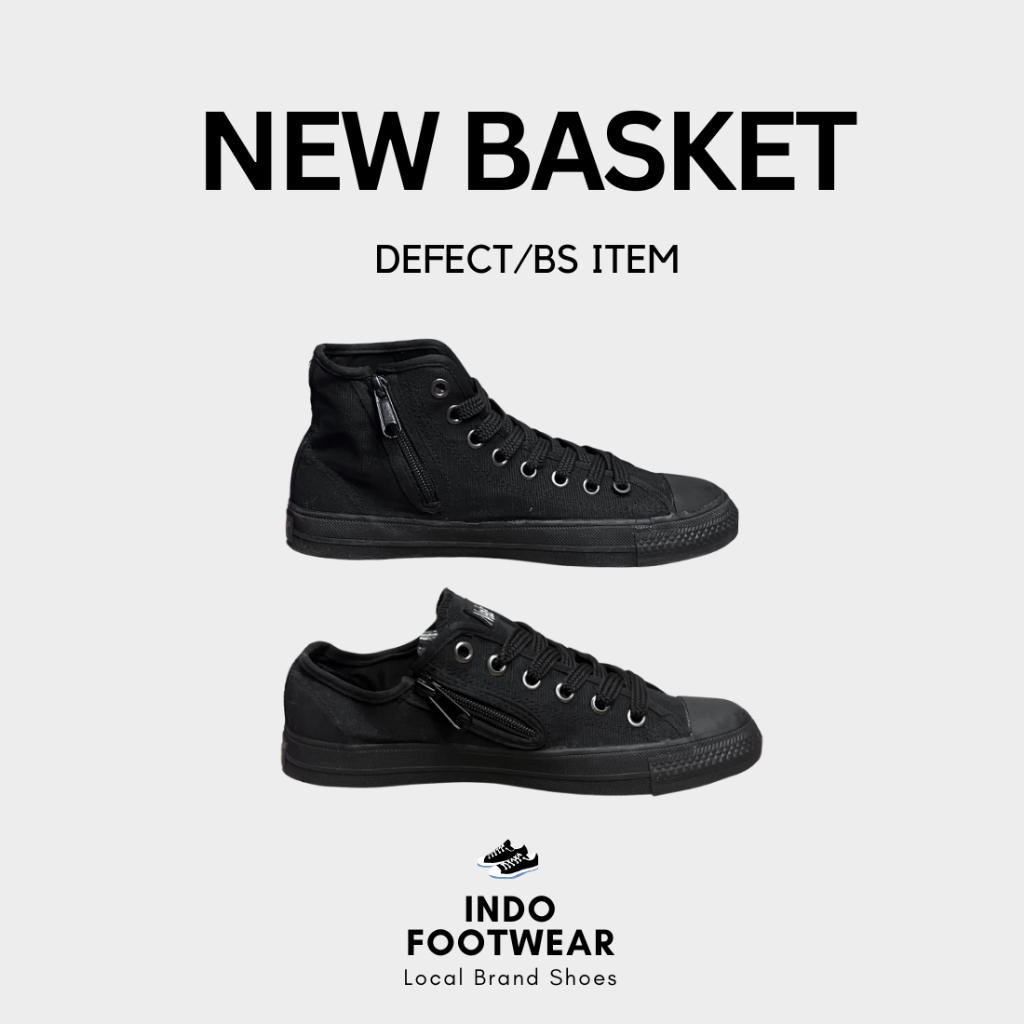 Sepatu New Basket NB Sepatu anak Sekolah SD SMP SMA All Black Full Hitam [ TANPA DUS ]
