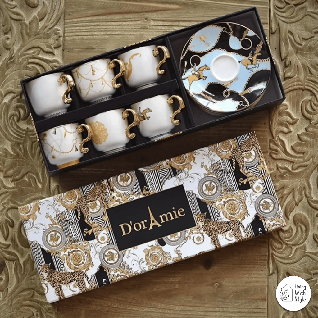 Living With Style - Turkish Style Tea Cup Gift Set / Cangkir Gelas Mug Set Isi 6 Cantik / Teacup Ara