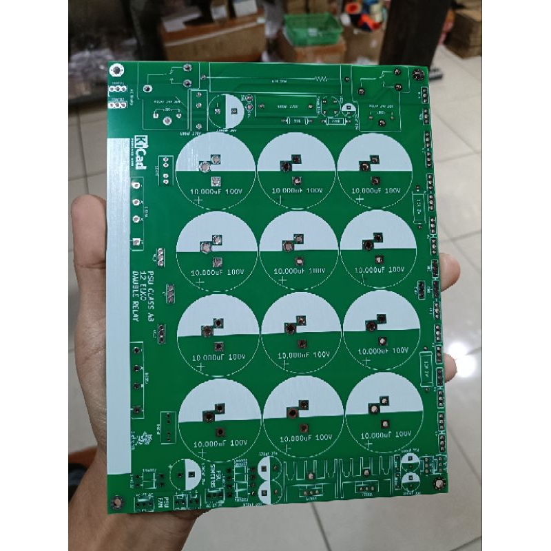 Pcb psu 12 elco+Softstar+Teg simetris+Supply Fan Class AB isi 12 elko bagus berkualitas pcb double l