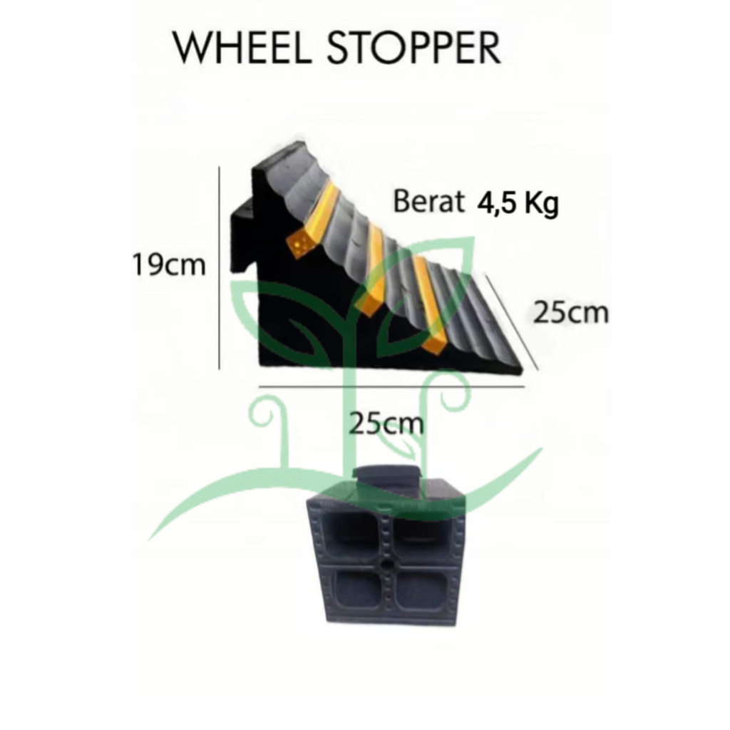 Ganjal Ban Karet Segitiga Size Besar, Rubber Wheel Parking Big Size, Penahan Ban Karet Ukuran Besar,