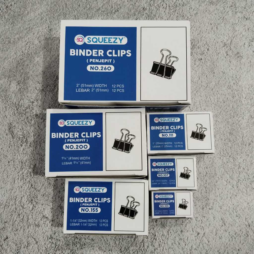 

binder clips no. 107, jepit kertas hitam no. 107