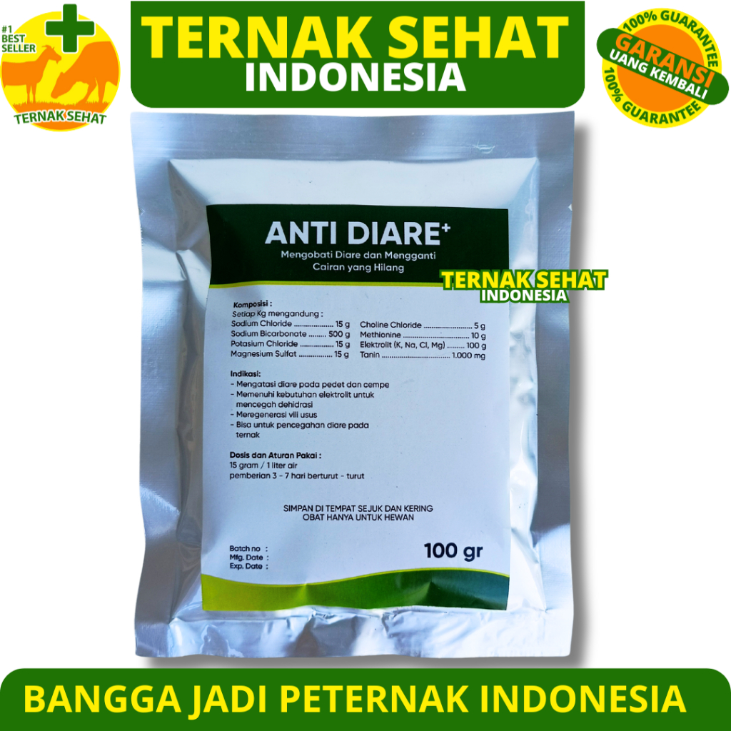 ANTI DIARE 100 gram - Obat Mencret Cempe - Obat Mencret Pedet - Obat Mencret Kambing - Obat Mencret 