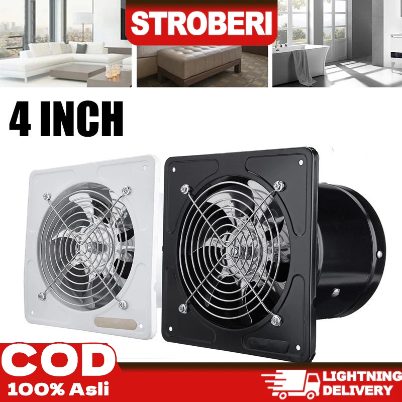 Exhaust Fan Dinding 4Inch Kipas Exhaust Ventilasi Dinding exhaust fan kamar mandi Booster Fan