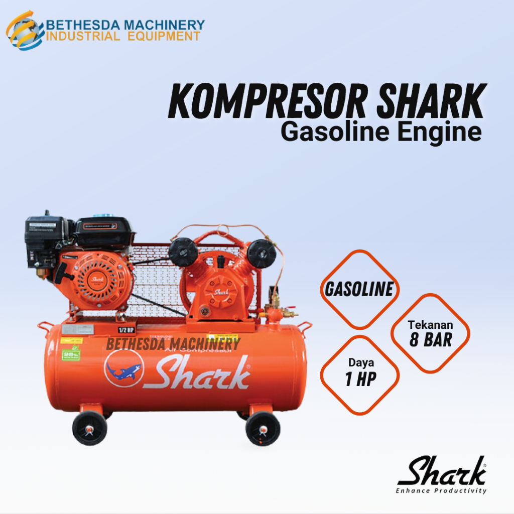 Mesin Kompresor Angin 1 HP Kompresor Bensin 1 HP 8 BAR Air Compressor