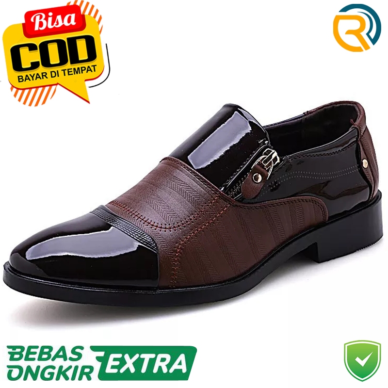 Sepatu pantofel pria pantofel hitam pria sepatu pantofel pria kulit kerja formal asli import