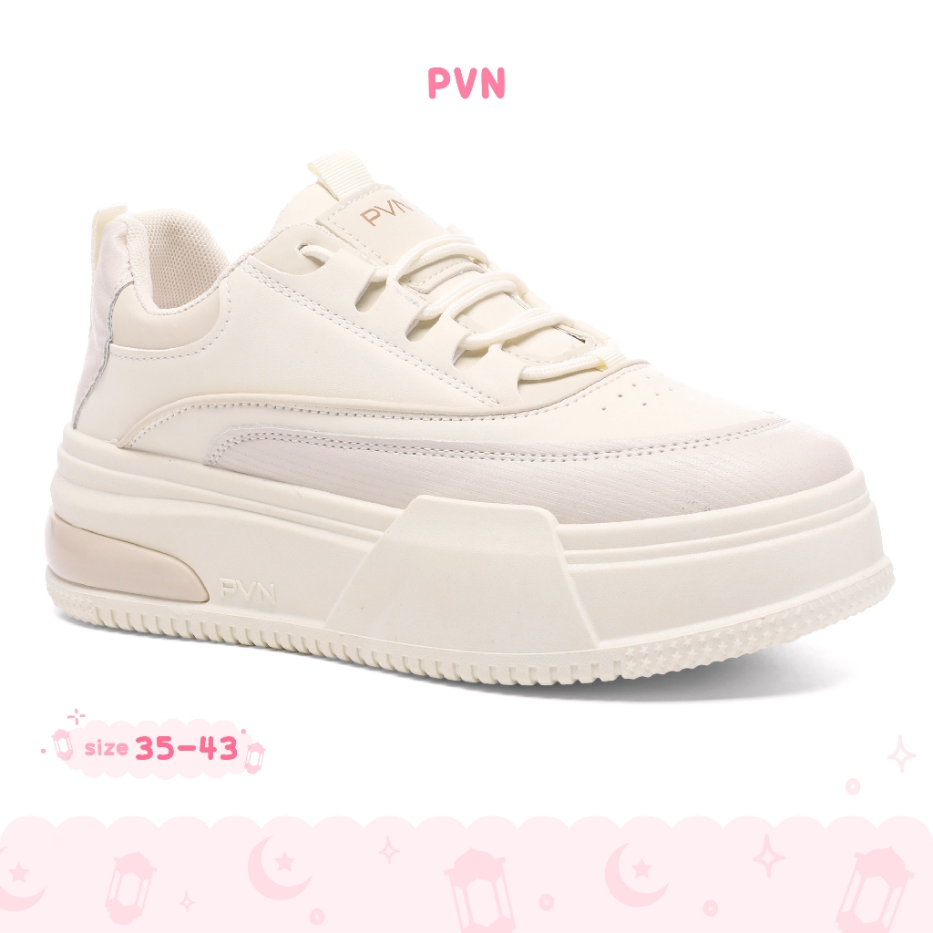 PVN Jeno Sepatu Sneakers Wanita Shoes Cream 439
