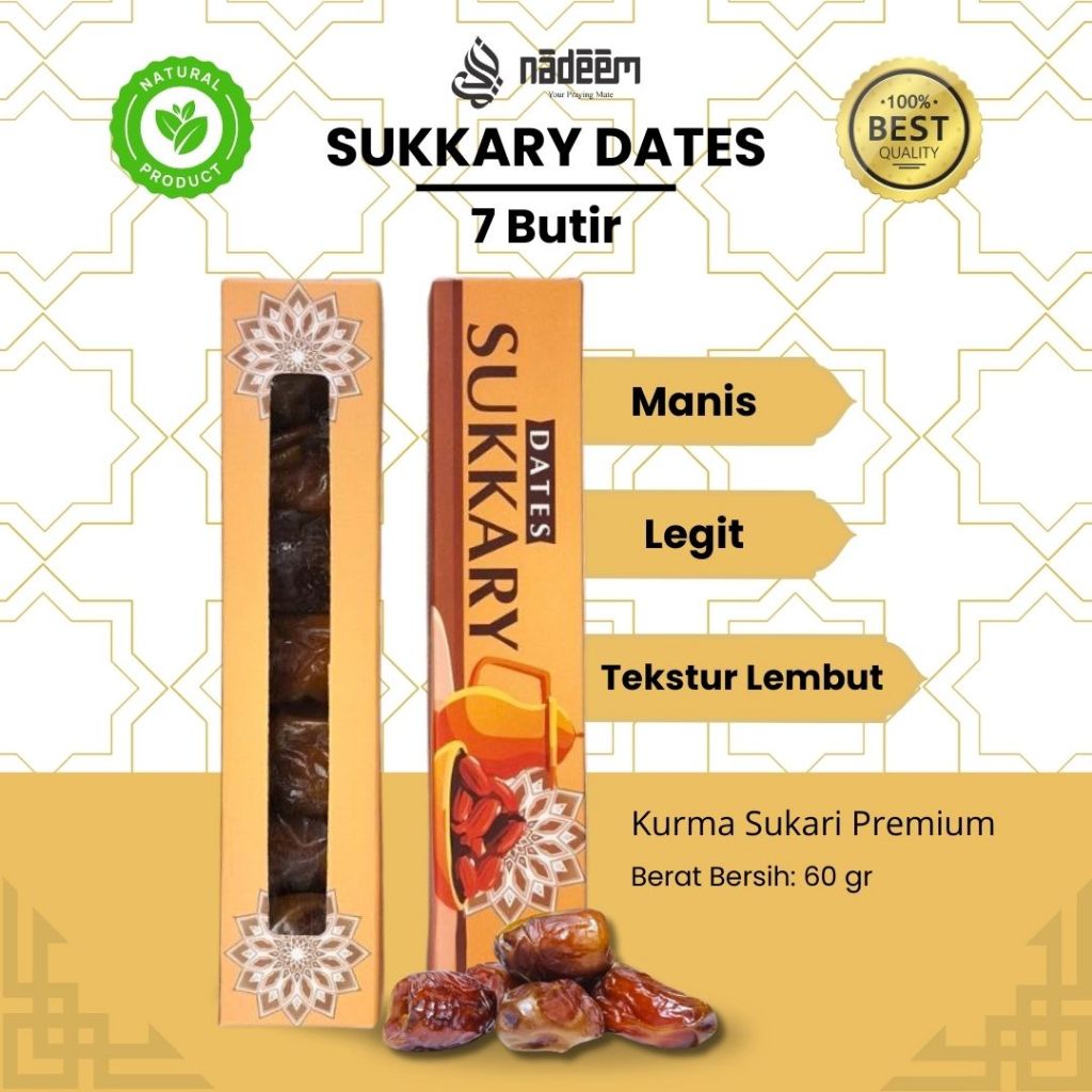 

- Kurma Sukari 7 Butir Sukkary Dates Premium Original Oleh Oleh Haji Umroh